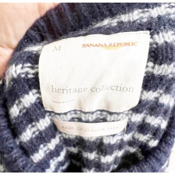 Banana Republic Heritage Collection Italian Wool Chunky Knit Sweater Size Medium - Picture 8 of 11